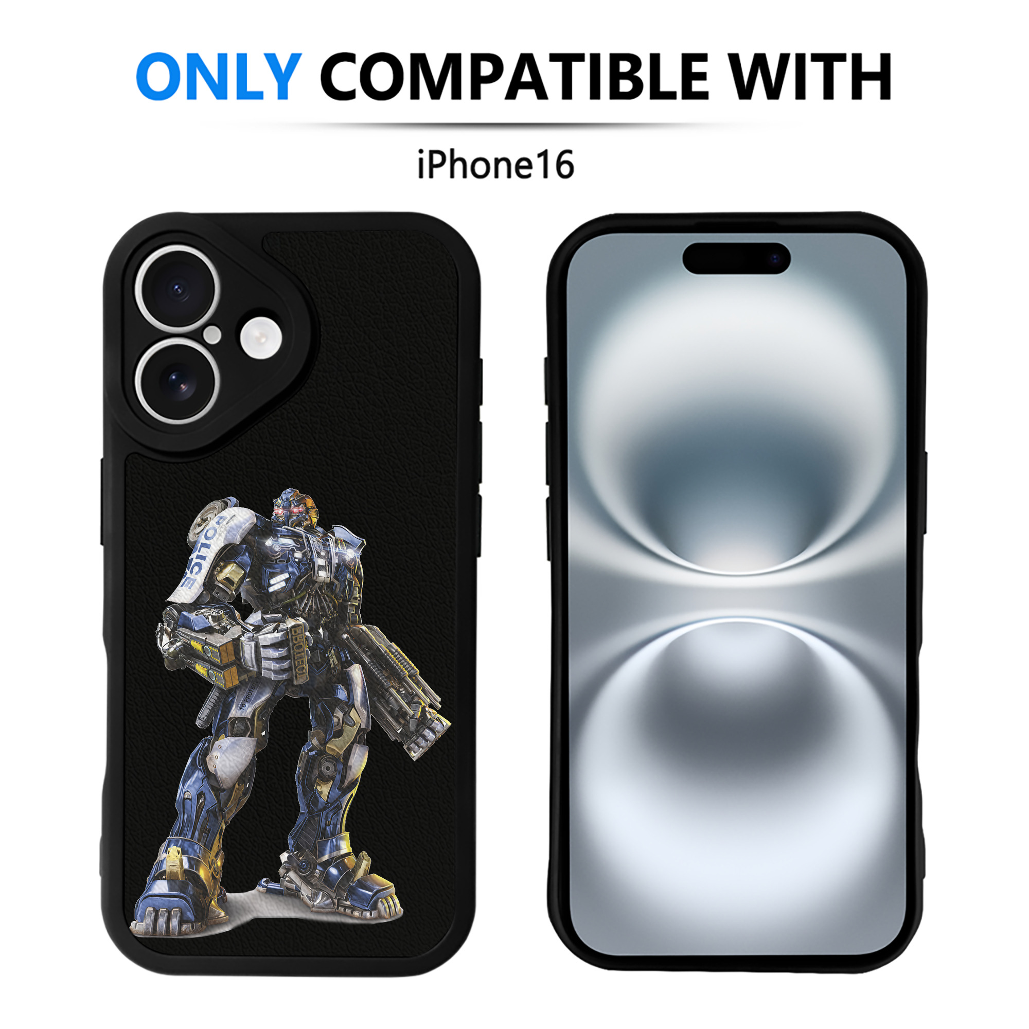 （画像用） Transformers トランスフォーマー 【iPhone 16シリーズ対応】シリコンスマホケース（レザー調） 材質：シリコン